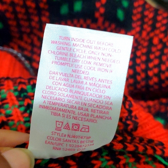 No Boundaries Santa's Bestie Christmas Sweater Junior’s M (7-9) Nwt - Picture 7 of 7